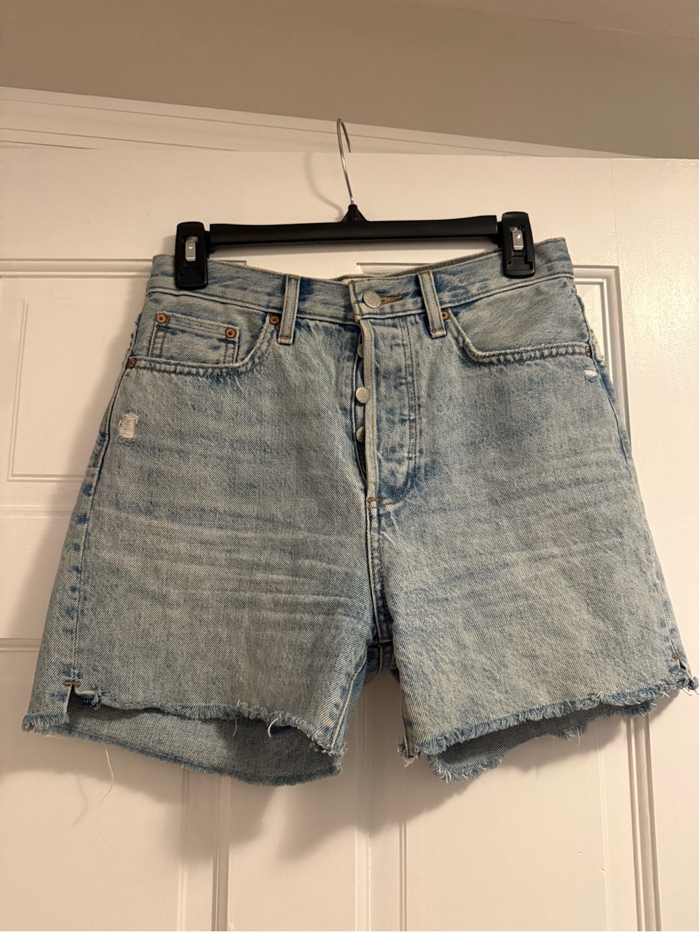 Denim Forum Light Blue Men's Button-Fly Jean Shorts